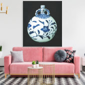 Pilgrim's 'Blauwe en Witte' Gourd met Floral Canvas Afdruk (Insitu (Woonkamer))