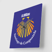 Pilgrims Camino Scallop Shell Vierkante Klok (Hoek)