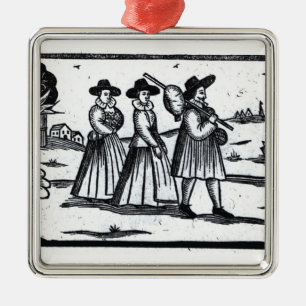 Pilgrims hebben de MayaBloem gevlogen Metalen Ornament