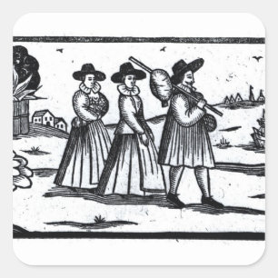 Pilgrims hebben de MayaBloem gevlogen Vierkante Sticker