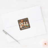 Pilgrims Indians Thanksgiving Holiday sticker (Envelop)