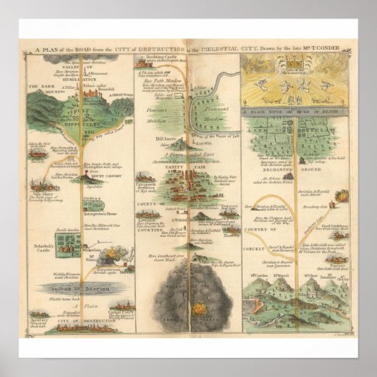 Pilgrim's Progress Kaart Poster (Voorkant)