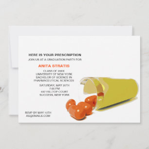 Pill Bottle Pharmacienne Graduist Invitation