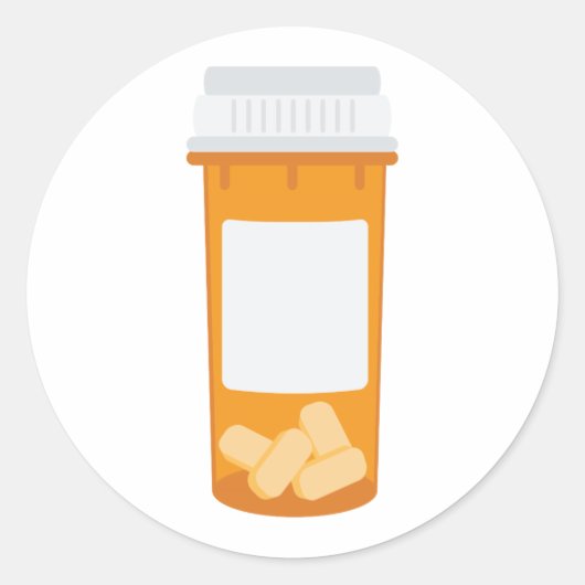 Pill Fles Ronde Sticker (Voorkant)