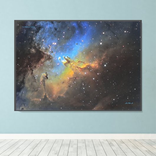 Pillars of Creation - Distinguged Canvas Print (Insitu (Houten vloer))