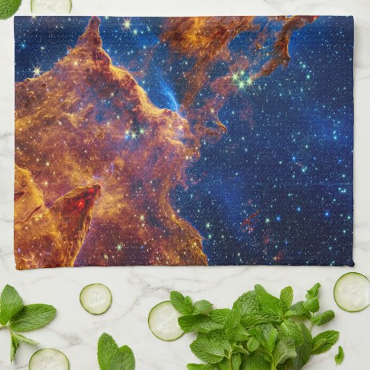 Pillars of Creation - James Webb NIRCam Astronomie Theedoek (Gevouwen)