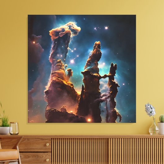 Pillars van Creation Idea Canvas Afdruk (Insitu (Woonkamer))