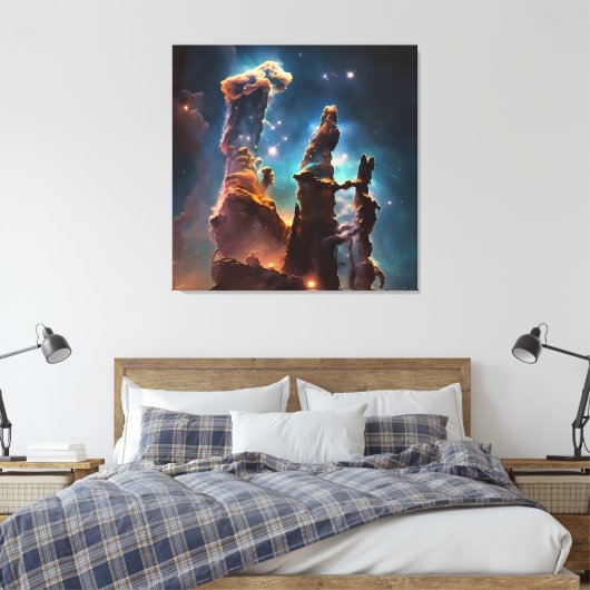 Pillars van Creation Idea Canvas Afdruk (Insitu (Slaapkamer))