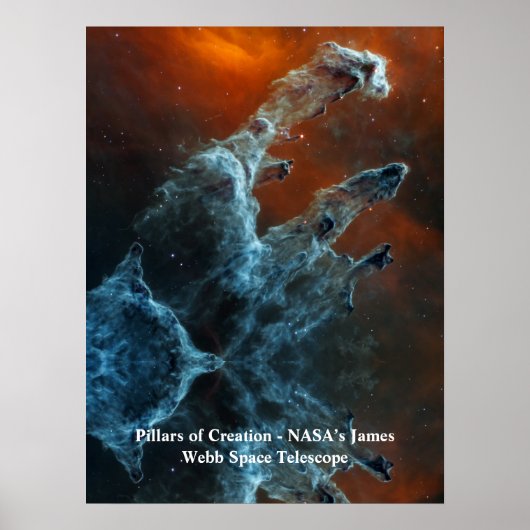 Pillars van Creation James Webb Space Telescope Poster (Voorkant)
