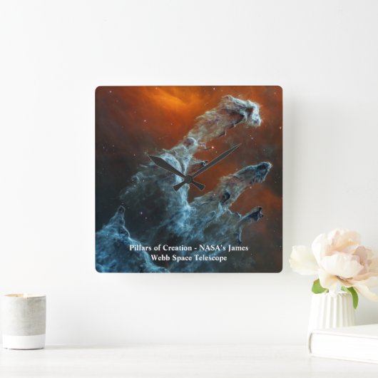 Pillars van Creation James Webb Space Telescope Vierkante Klok (Huis)