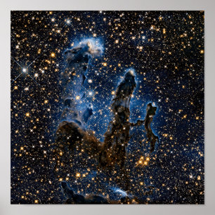 Pillars van de rek Eagle Nebula nabij infrarood Poster