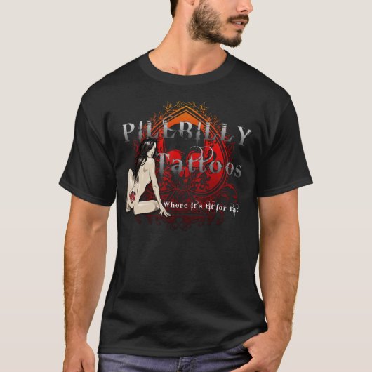 Pillbilly Brand Tattoo Black T-shirt (Voorkant)