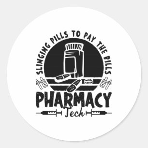 Pillen Pharmacist Pharmaceutical Technicia Gift Ronde Sticker