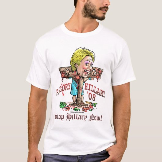 Pillory Hillary Anti-Hillary 2008 T-shirt (Voorkant)