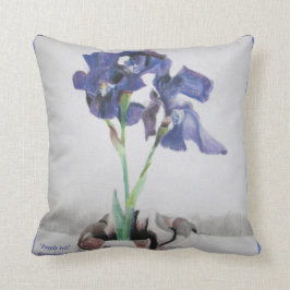 Pillow, 16x16 met "Paarse iris" door ALarsenArtist Kussen
