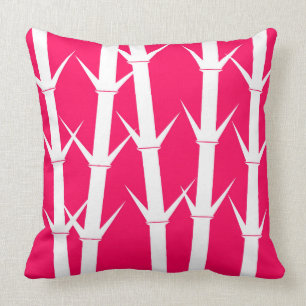 Pillow "Bamboo" - White/fuchsia and fuchsia/white Kussen