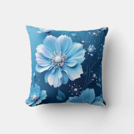 Pillow Blauwe bloemen Kussen
