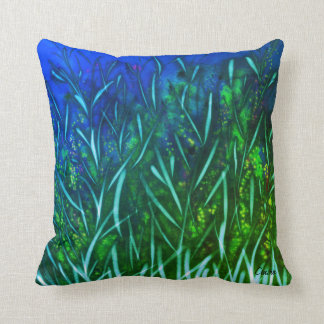 Pillow Blue en Green bloemen Kussen
