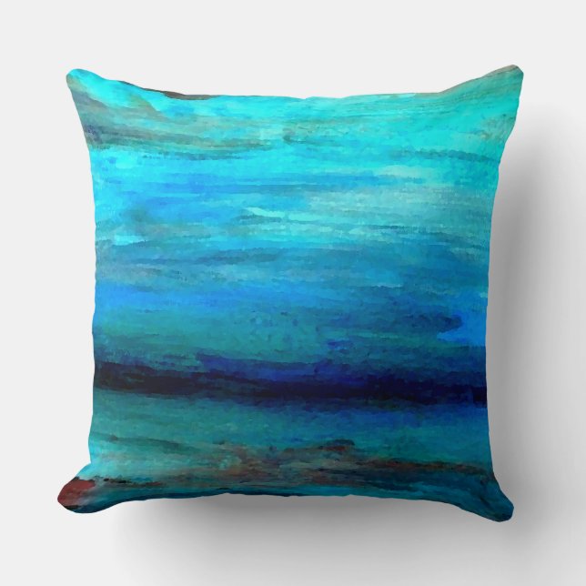 Pillow Decor Turquoise Ocean Zee Waves Seashore Kussen (Voorkant)