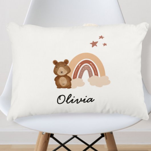 pillow featuring a custom bear design accent kussen