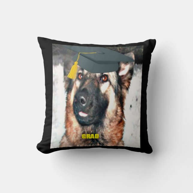 Pillow German Shepherd Afstudeerder Kussen (Voorkant)