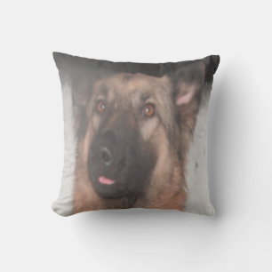 Pillow German Shepherd Sticking Tongue Kussen