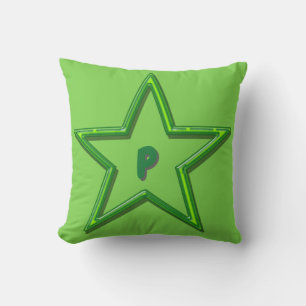 Pillow - Green Star met Initiaal Kussen