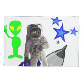 Pillow Hoesje Astronaut Spaceship Kussensloop (Achterkant)