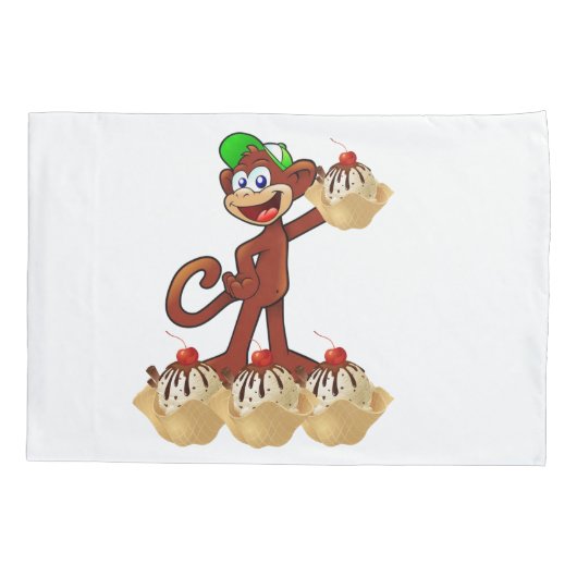 Pillow Hoesje Banana Split Monkey Kussensloop (Achterkant)