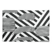 Pillow Hoesje Black & White Stripe Silver Kussensloop (Achterkant)