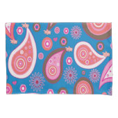Pillow Hoesje Blue Pink Paisley Kussensloop (Voorkant)