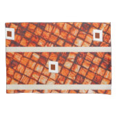 Pillow Hoesje Brick Oranje Abstract Kussensloop (Voorkant)