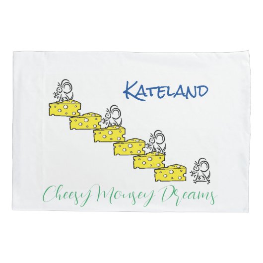 Pillow Hoesje Cheesy Mousey Dreams Kussensloop (Achterkant)