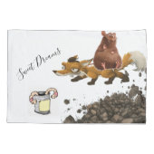 Pillow Hoesje Fox Mouse Worm Dirt Kussensloop (Achterkant)