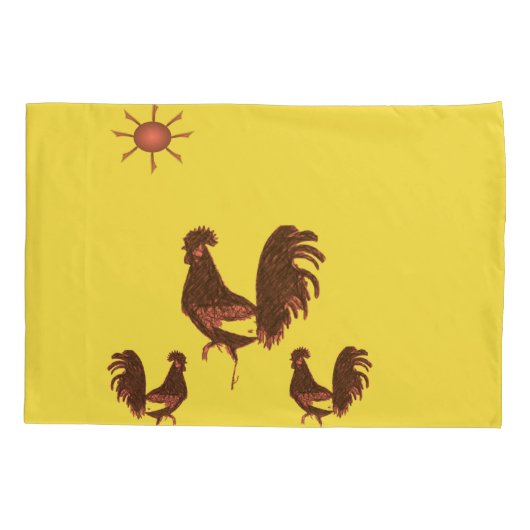Pillow Hoesje Rooster Kussensloop (Achterkant)