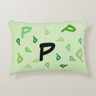 Pillow - Jumble Letters in Green Accent Kussen
