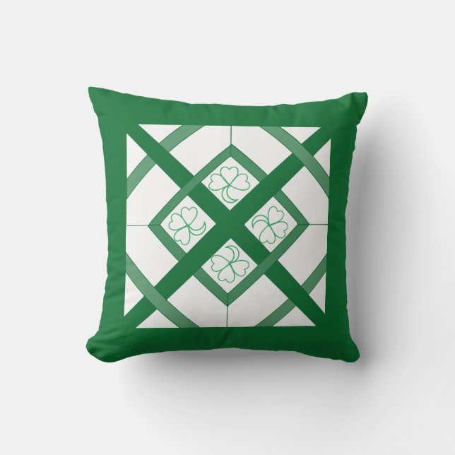 Pillow - loodglas Kijk Shamrock Kussen (Voorkant)