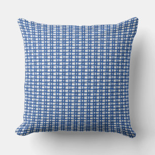 Pillow - losse Weave Pattern in Dark Blue Buitenkussen