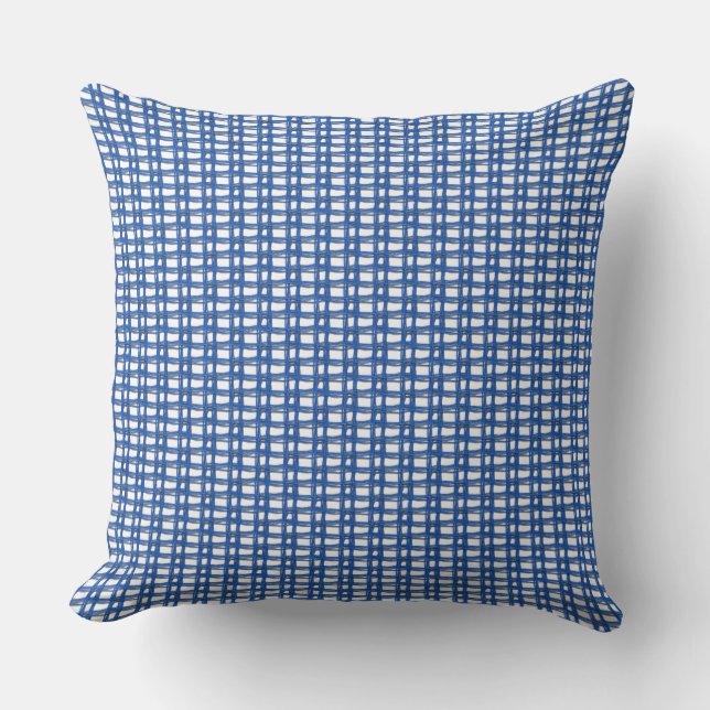 Pillow - losse Weave Pattern in Dark Blue Buitenkussen (Voorkant)