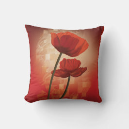 Pillow met China Poppy Kussen