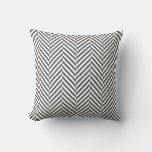 PILLOW moderne visgraat patroon zilver grijs Kussen