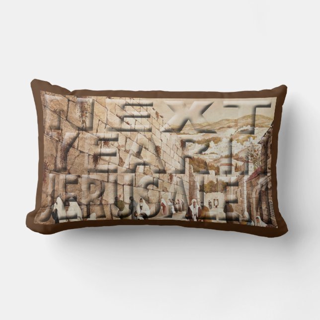 Pillow Passover 13 x 21 Jerusalem Kussen (Voorkant)
