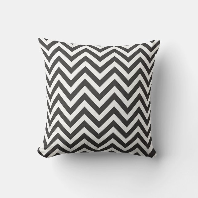 Pillow Pattern Black and White Zig Zag Striped Kussen (Voorkant)