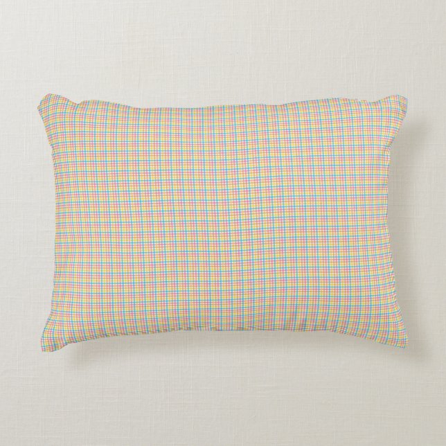 pillow pattern in red blue and yellow on a white  accent kussen (Voorkant)