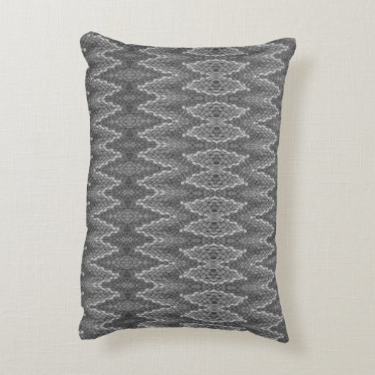 Pillow - Snakeskin-patroon in grijs Accent Kussen (Achterkant (Verticaal))
