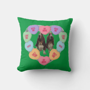 Pillow Snoep Love Heans with Bassets Kussen