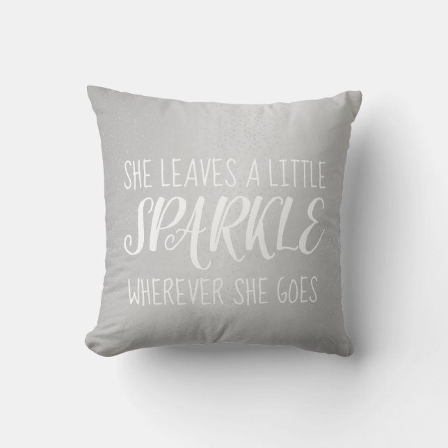 Pillow - verliet de Sparkle Confetti Silver Kussen (Voorkant)