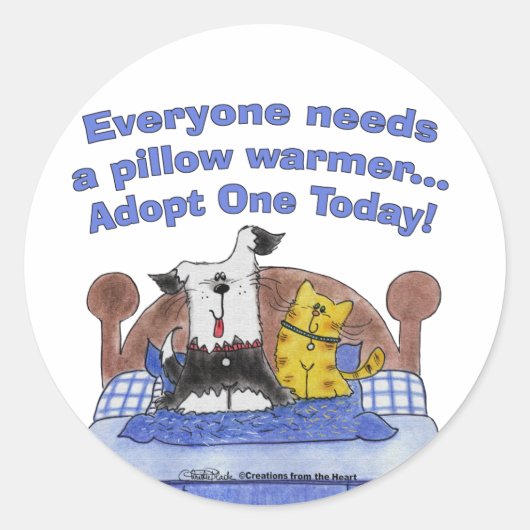 Pillow Warmers Ronde Sticker (Voorkant)