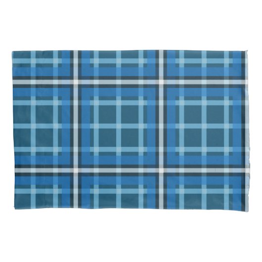 Pillowcase Blue Tartan Plaid Check Pattern Kussensloop (Voorkant)