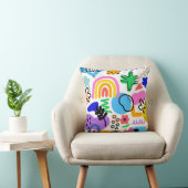 pillows with colorful abstract designs kussen (Stoel)